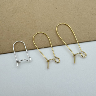 S925纯银耳钩耳环DIY银耳饰配件韩式素银电白金电黄金挂钩不过敏