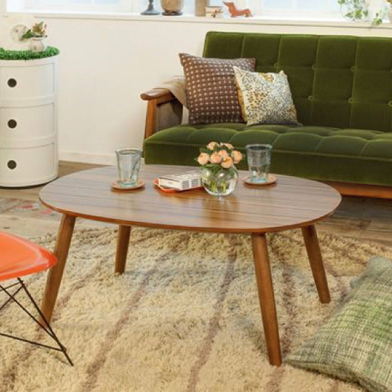 Karimoku日式复古风木简约圆茶几