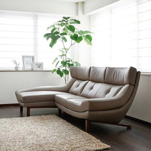 karimoku日本原装进口实木牛皮沙发ZU46人体工学简约现代意式