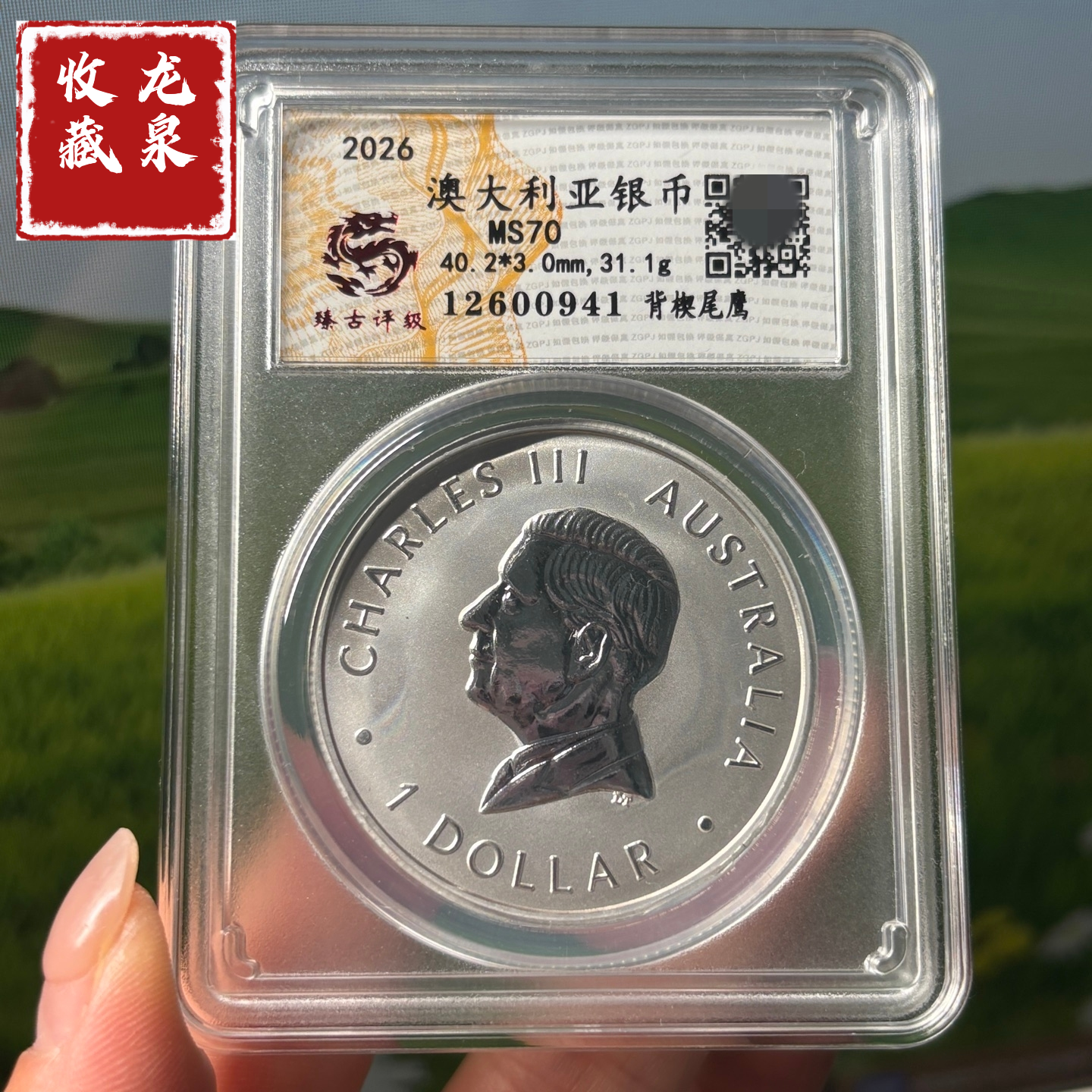 2026澳大利亚查尔像背楔尾鹰评级盒子币居家工艺品摆件收藏包邮