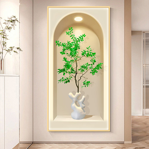 玄关装饰画入户正对门自粘墙贴画