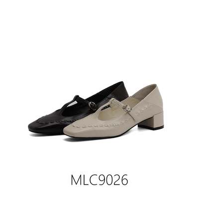 麦露迪法式复古玛丽珍粗跟单鞋