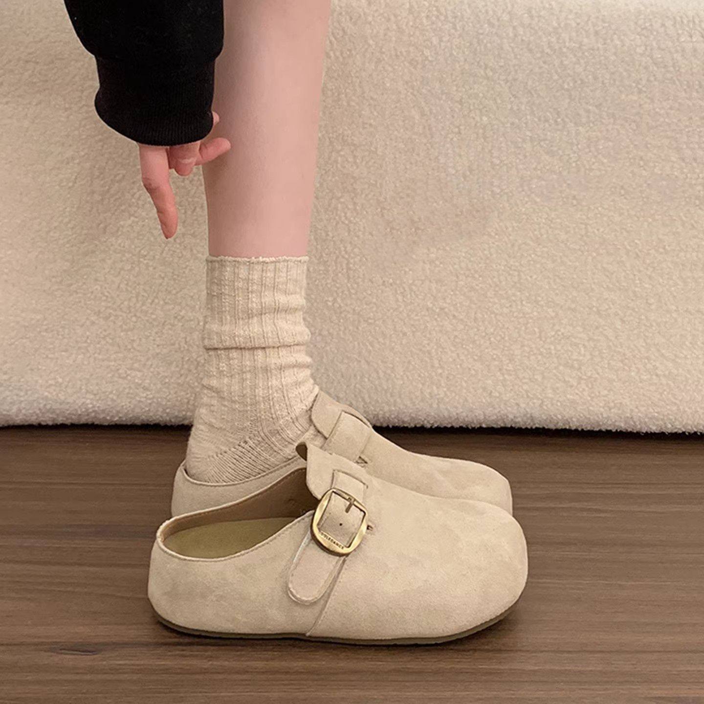 巨好看厚底内增高勃肯鞋包头半拖鞋女秋冬外穿2026新款一脚蹬单鞋,女鞋,勃肯鞋/软木鞋,淘宝优惠券,粉丝福利购,淘宝优惠卷