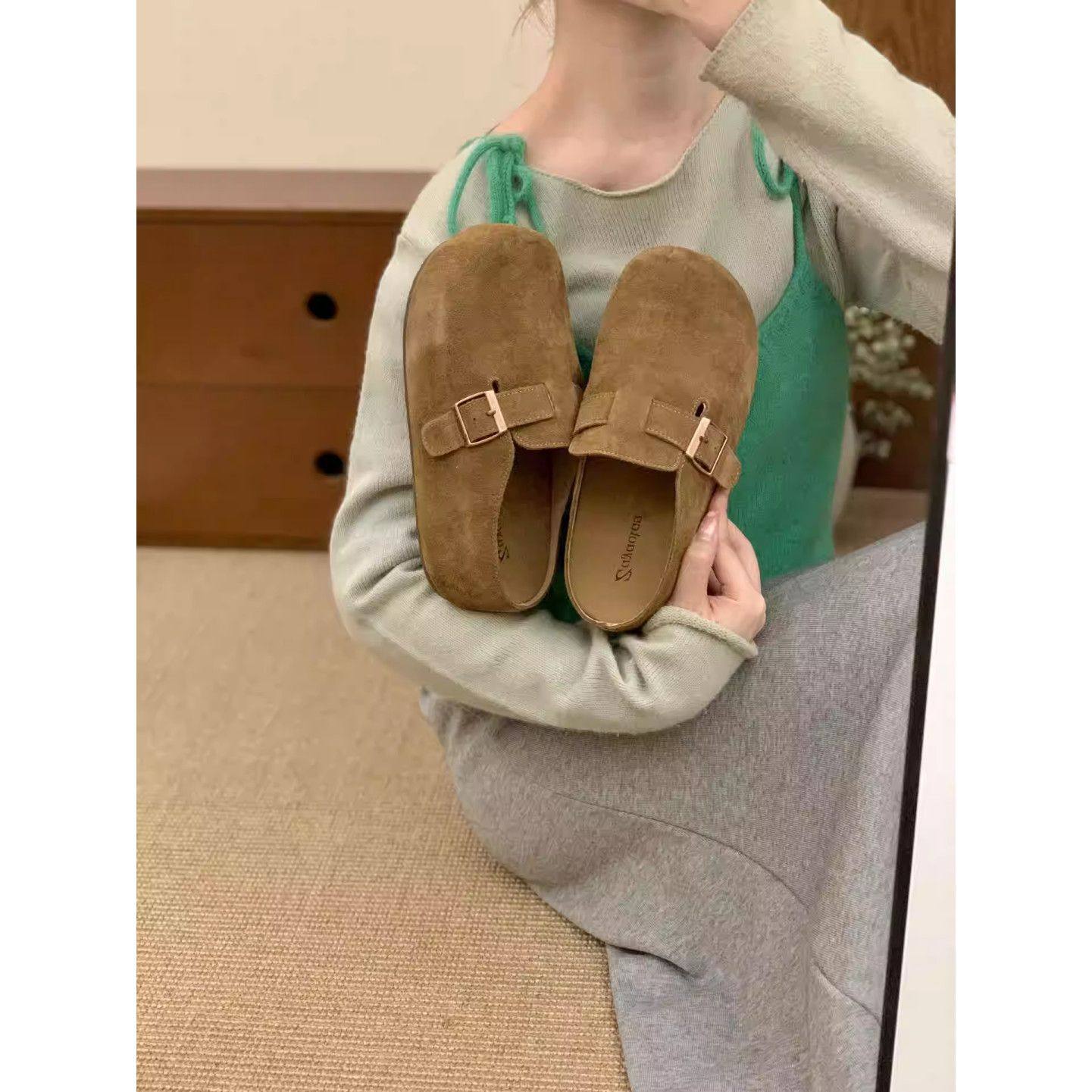 厚底内增高勃肯鞋女2026春季新款一脚蹬包头半拖鞋女外穿穆勒单鞋,女鞋,勃肯鞋/软木鞋,淘宝优惠券,粉丝福利购,淘宝优惠卷