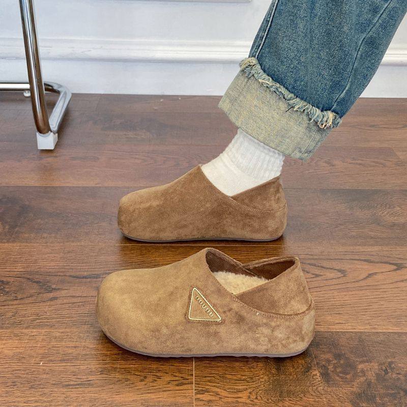 厚底勃肯鞋女2025新款秋冬加绒软底一脚蹬鞋子豆豆鞋不累脚博肯鞋,女鞋,乐福鞋（豆豆鞋）,淘宝优惠券,粉丝福利购,淘宝优惠卷