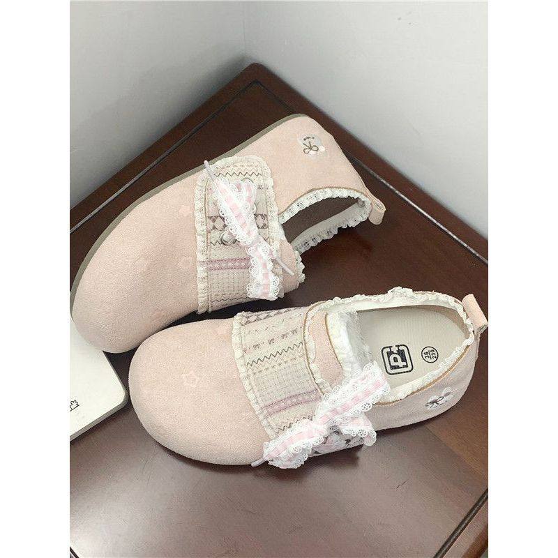 多巴胺高颜值薄底勃肯休闲鞋子2026春夏百搭一脚蹬蕾丝豆豆鞋秋冬,女鞋,勃肯鞋/软木鞋,淘宝优惠券,粉丝福利购,淘宝优惠卷