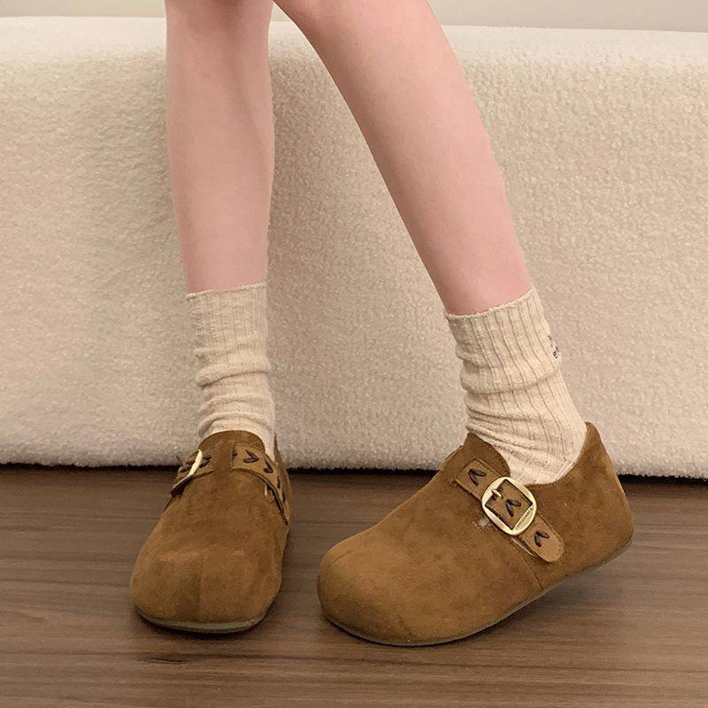 内增高厚底全包勃肯鞋女鞋子2026春季新款一脚蹬丑萌豆豆乐福单鞋,女鞋,高帮鞋,淘宝优惠券,粉丝福利购,淘宝优惠卷