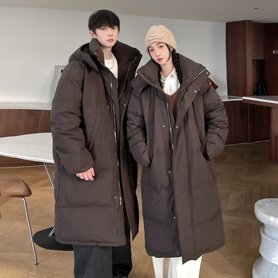 东北超长款冬季过膝羽绒服男女加厚保暖宽松情侣学生防寒超厚外套