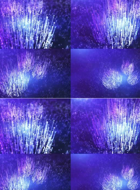 唯美浪漫漂亮紫色粒子光线汇聚LOGO标志动画 线条开场 酷炫