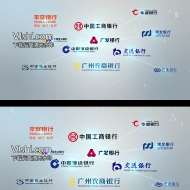 公司商务合作伙伴科技点线汇聚线条展开logo图片文字标题AE模板