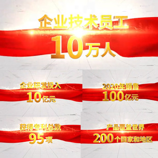 大气科技感企业商务数据文字资料展示章节三维字幕介绍数据AE模板