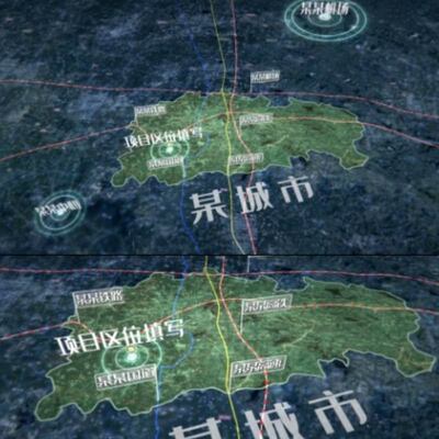 城市建设高速公路马路房地业企业项目区位地图路网配套分布AE模板