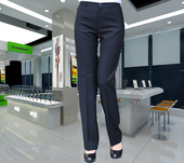 西裤 子酒店经理行政部职业正装 直筒裤 移动秋冬藏青深蓝黑色裤