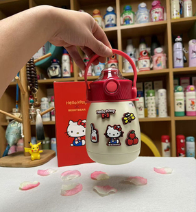 杯具熊大肚保温杯保温嘟嘟桶850ML大容量316不锈钢背带成人儿童杯