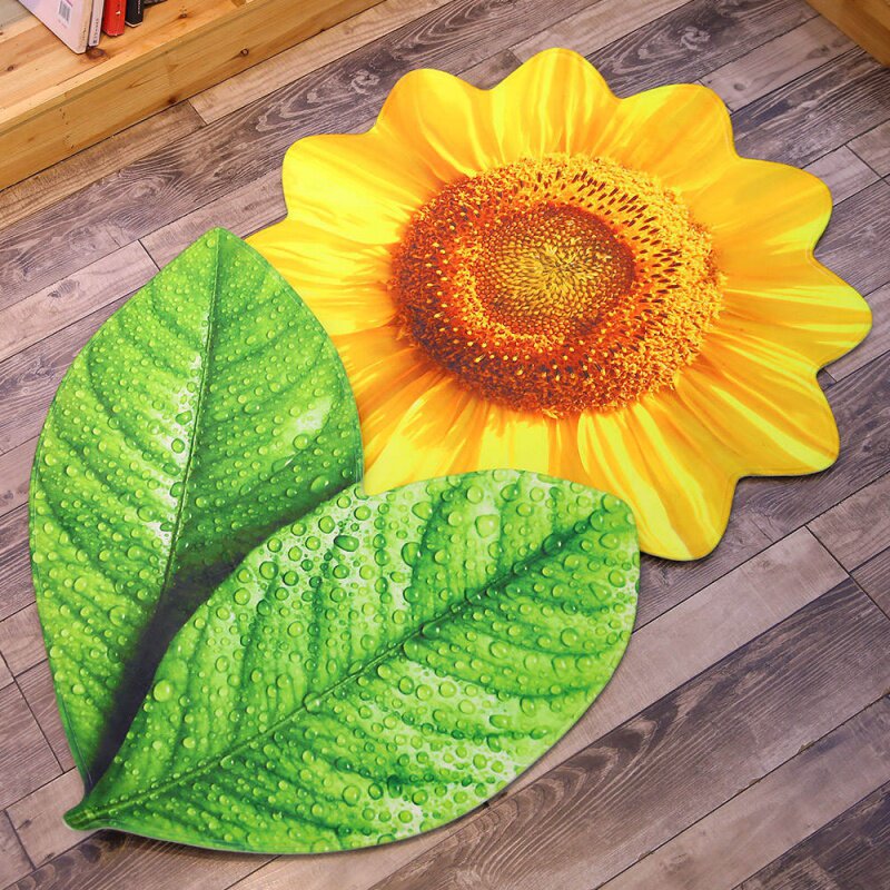 新品仿真树叶向日葵瑜伽垫家居客厅卧室地毯幼儿园地垫电脑椅垫在类目 居家布艺, 靠垫/抱枕中 - 来自Buy2taobao.com提供专业的淘宝代购服务
