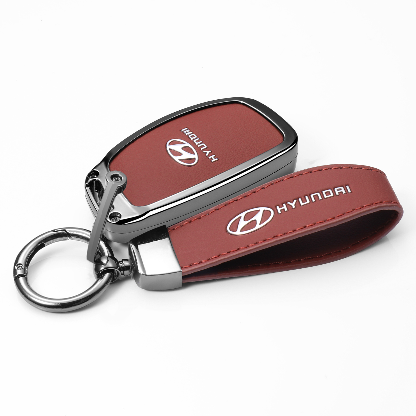 时尚新款现代双面皮金属钥匙套