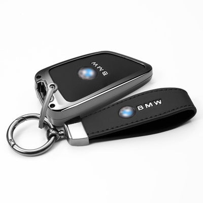 宝马时尚新款双面皮金属钥匙套