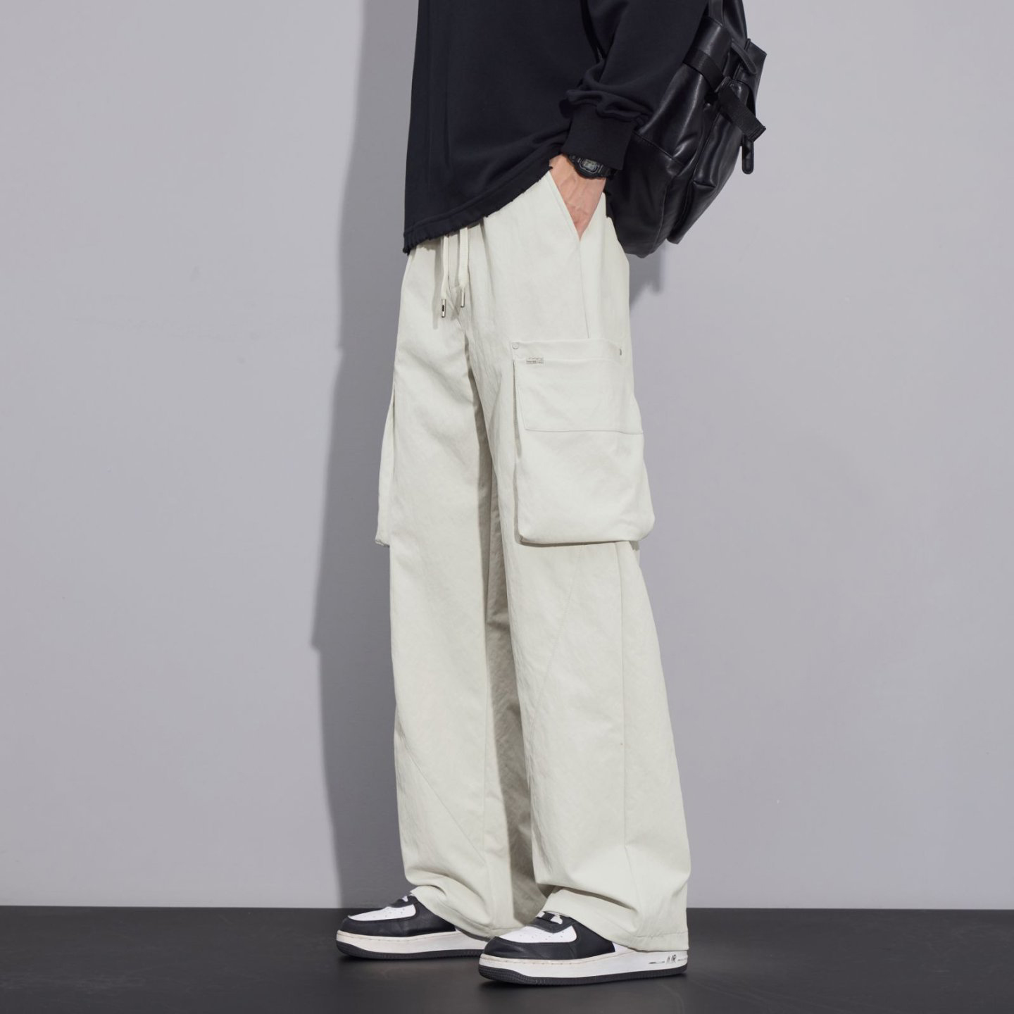 百搭高腰显瘦直筒垂感宽松阔腿裤