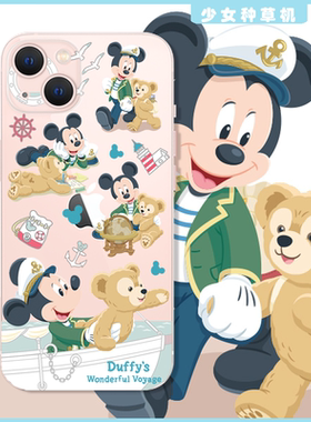 原创米奇达菲苹果15pro保护套13promax手机壳ip14适用ip16primax全包软壳卡通女