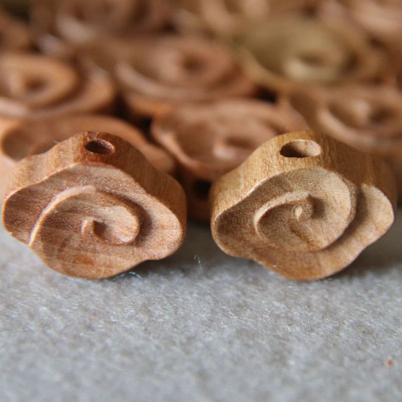 diy桃木雕刻祥云手链血檀