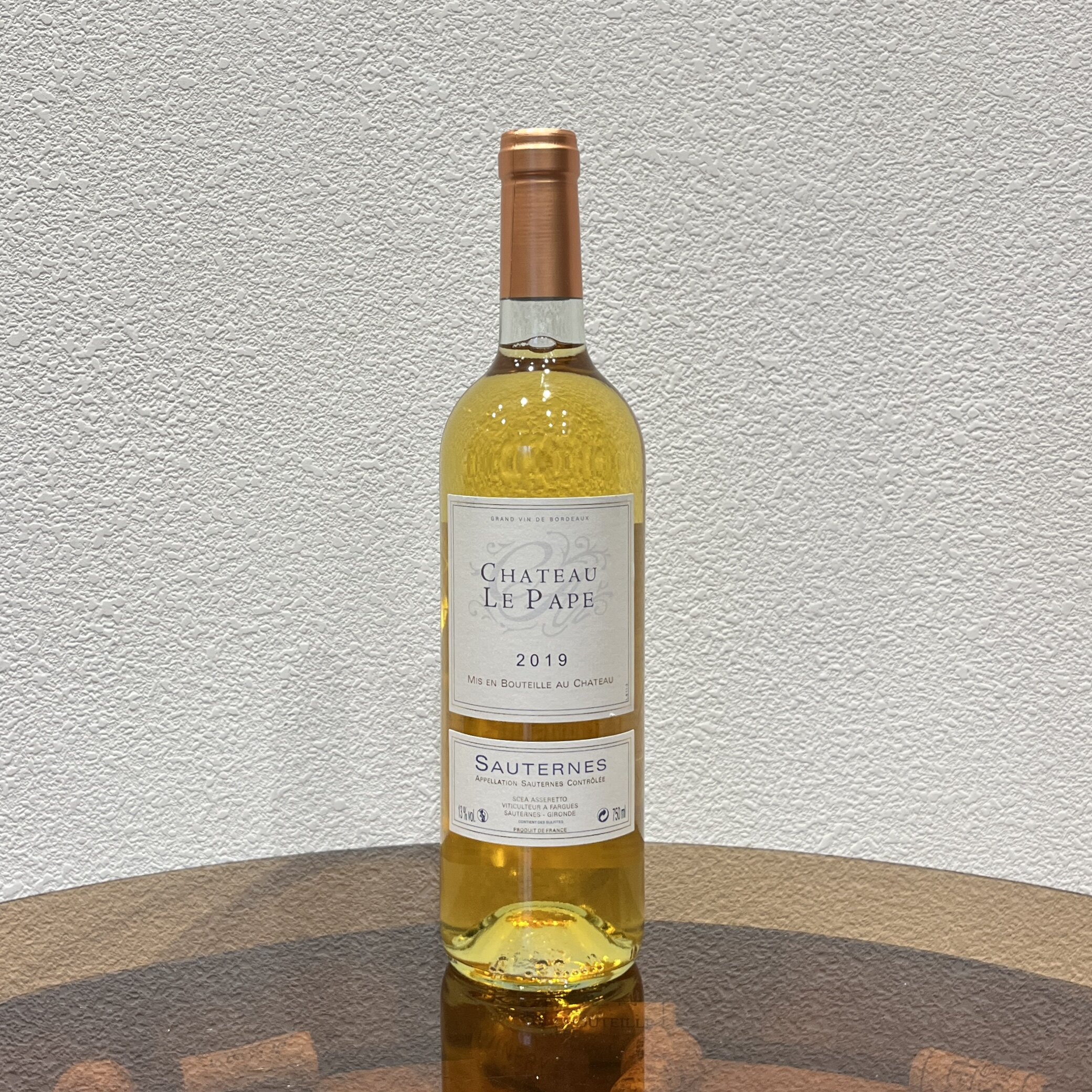 法国苏岱教皇古堡AOC级贵腐白葡萄酒赛美蓉长相思2019年份750ml