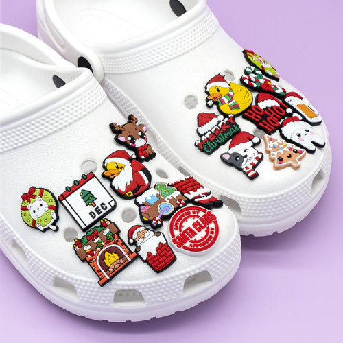 圣诞节日智必星卡通鞋扣洞洞鞋配饰卡骆驰鞋花diy可拆卸装饰配件