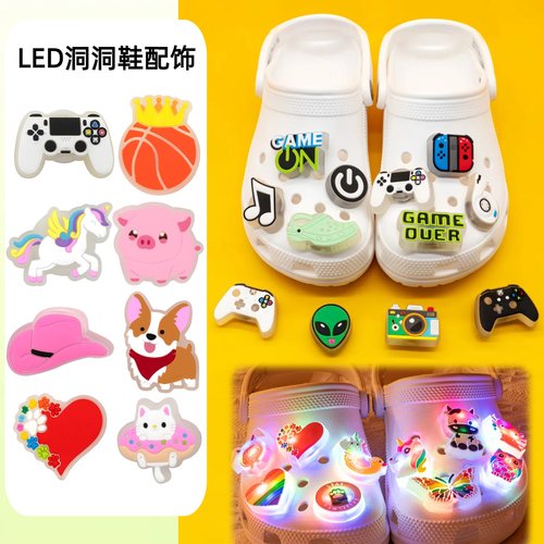 LED闪灯可发光洞洞鞋花鞋扣配饰