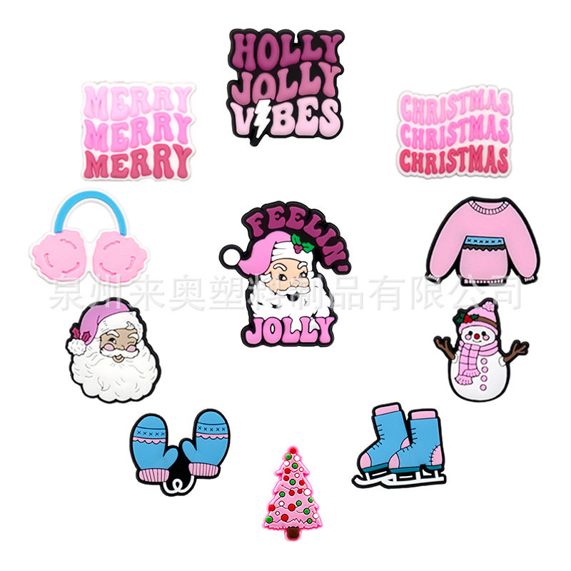 跨境现货圣诞节PVC软胶滴塑可拆卸装饰扣diy配饰鞋扣现货洞洞鞋花,服饰配件/皮带/帽子/围巾,鞋扣,淘宝优惠券,粉丝福利购,淘宝优惠卷