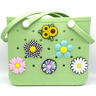 沙滩包花配饰diy装饰扣可拆卸现货bogg博格包洞洞包包花PVC配件