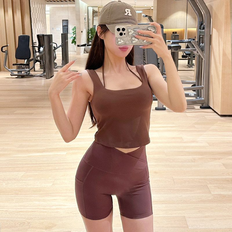 欧美性感辣妹挂脖健身背心女带胸垫防震运动内衣设计感瑜伽服文胸,运动服/休闲服装,运动背心,淘宝优惠券,粉丝福利购,淘宝优惠卷