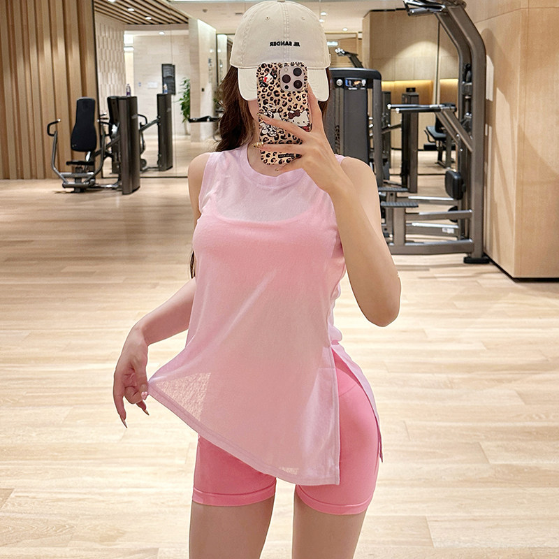 宽松无袖运动背心女T恤外穿不规则下摆薄款罩衫侧开叉健身服秋季,运动服/休闲服装,运动背心,淘宝优惠券,粉丝福利购,淘宝优惠卷