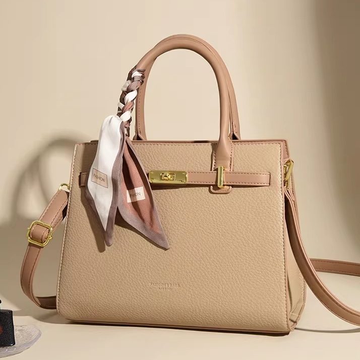 复古简约时尚风百搭PU女包单肩包戴妃包托特包手提包单肩斜挎包