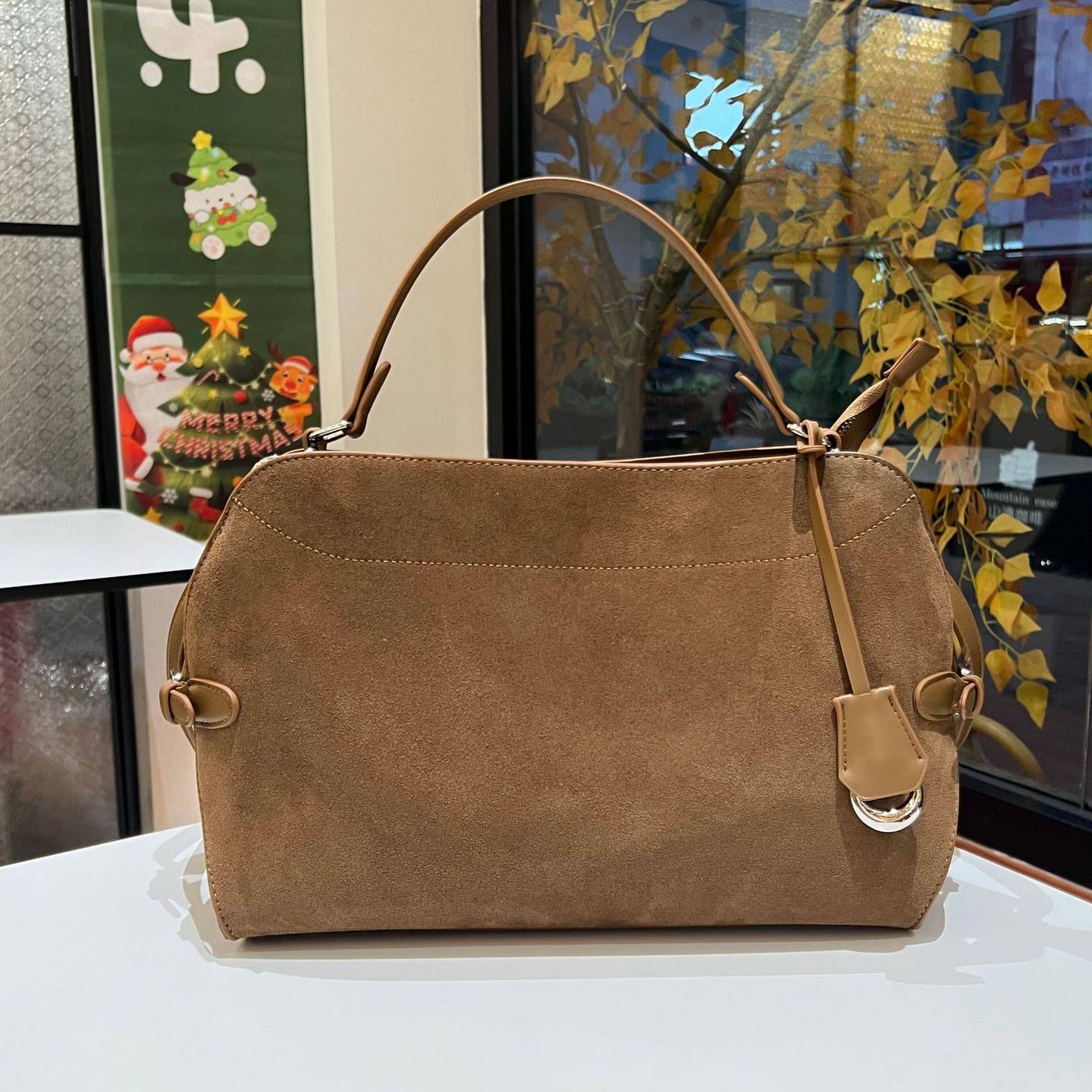 休闲简约风通勤女包PU材质几何包手提包斜挎包单肩包单肩斜挎包