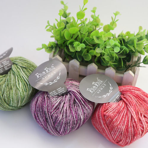 filofilu喷染油画棒针全羊毛围巾