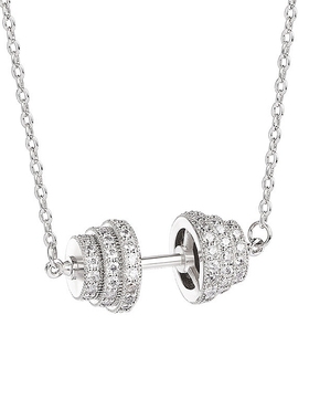 男女同款李桢航器品牌满钻哑铃项链