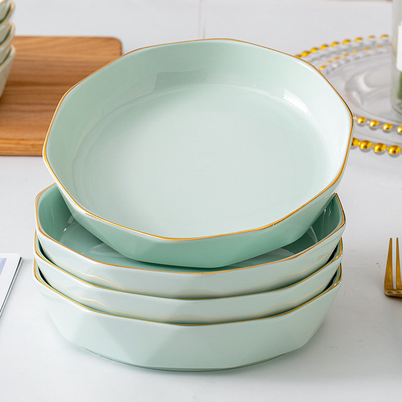 深盘子菜盘家用加深窝盘创意大号大容量可微波陶瓷蒸鸡蛋羹深口碟,餐饮具,盘,淘宝优惠券,粉丝福利购,淘宝优惠卷