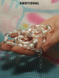 Amotional巴洛克珍珠白水晶手链手串手链冷淡风原创小众夏季叠戴