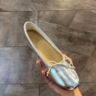 欧洲小银鞋超软羊皮粗跟配裙子单鞋女复古芭蕾通勤ol小红鞋奶奶鞋