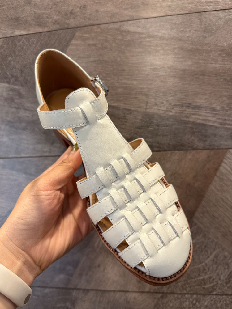 罗马凉靴软底显脚小头层牛皮