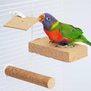 幸运鹦鹦鹉啃咬软木站台软木片站棍解闷磨嘴益智玩具鸟笼装饰