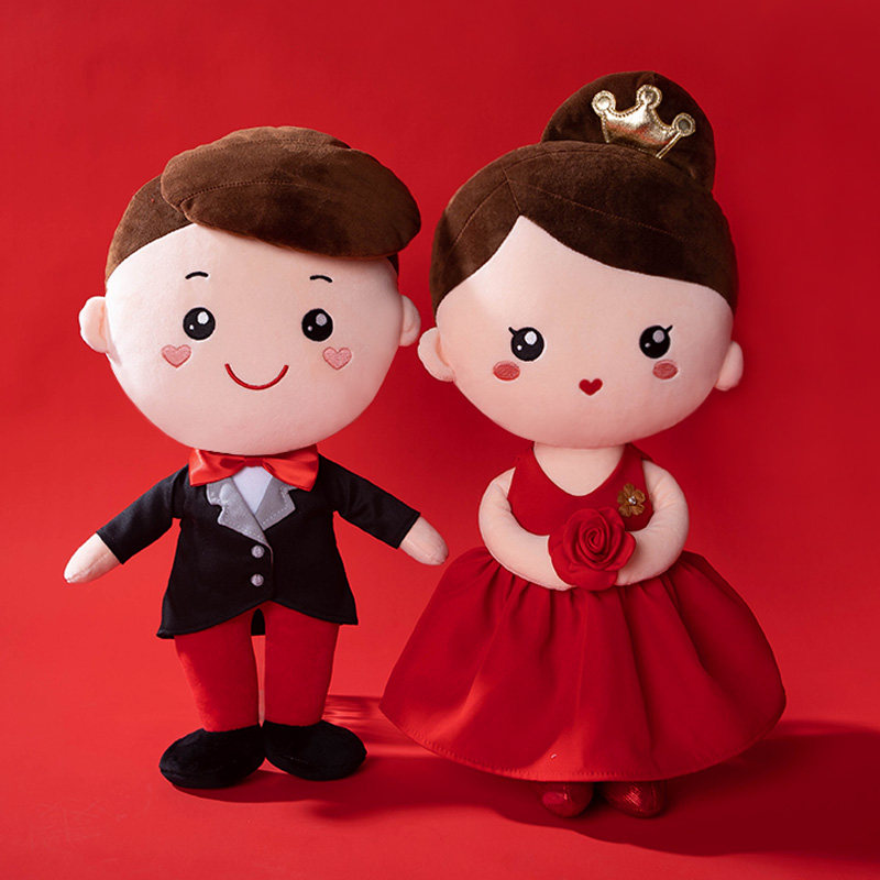 早生贵子结婚用品摆件新婚婚房礼物床头金童玉女压床婚庆娃娃一对