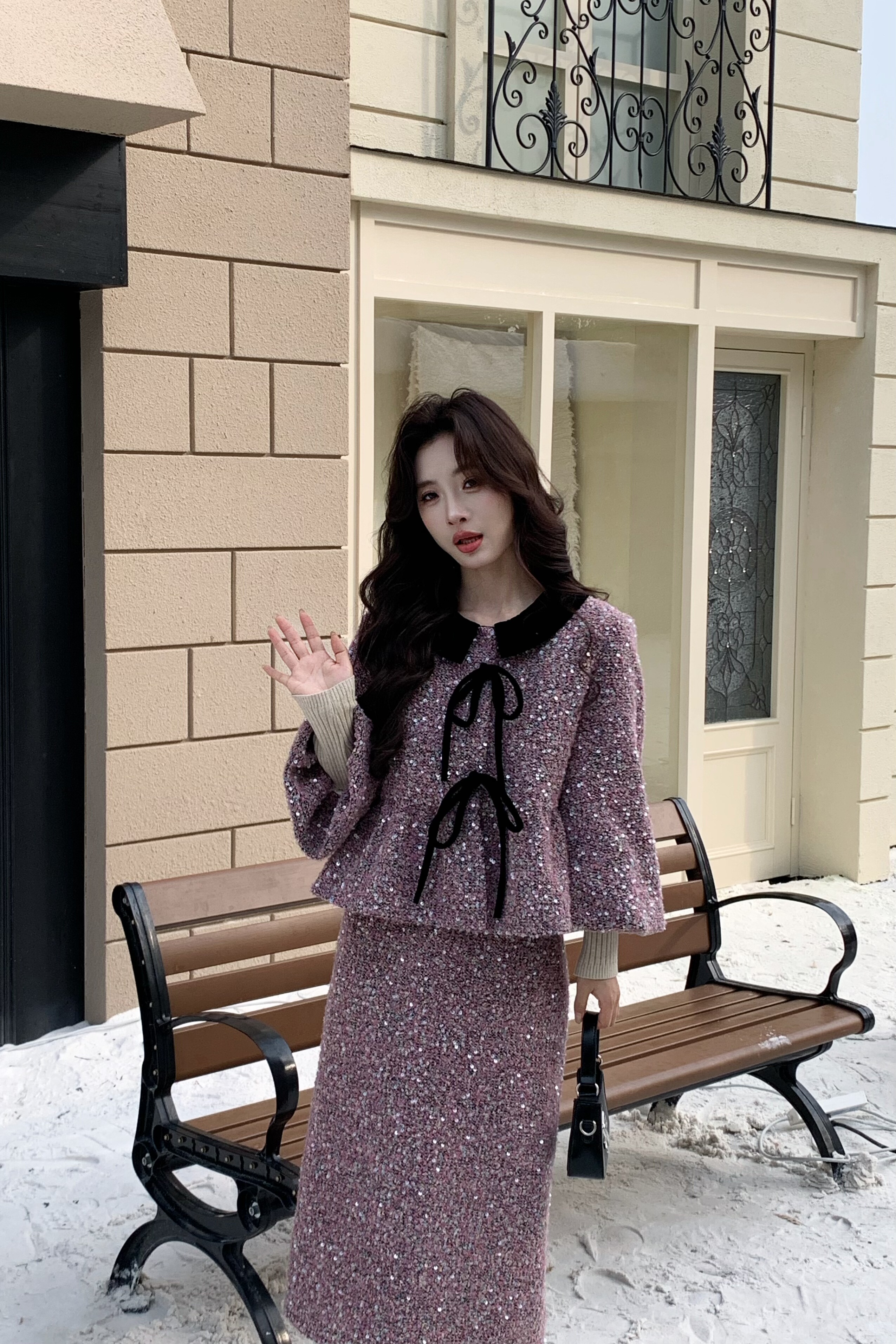 可可可欣【鎏金岁月羽绒套装】女装洋气时尚休闲原创小众老钱风