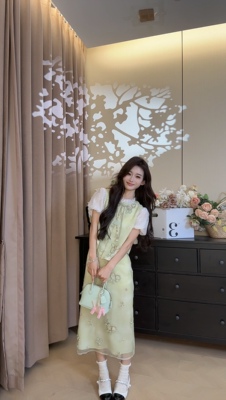 可可可欣【竹影清欢套装】甜美气质法式新中式套装学院风时尚荷叶