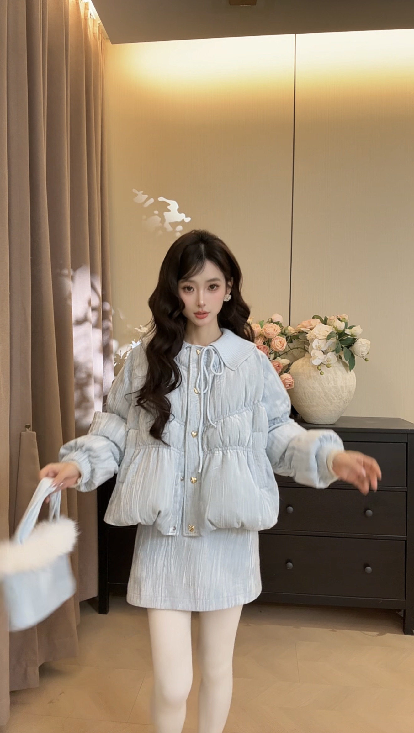 可可可欣【北海道漫步羽绒套装】女装洋气时尚休闲原创小众老钱风