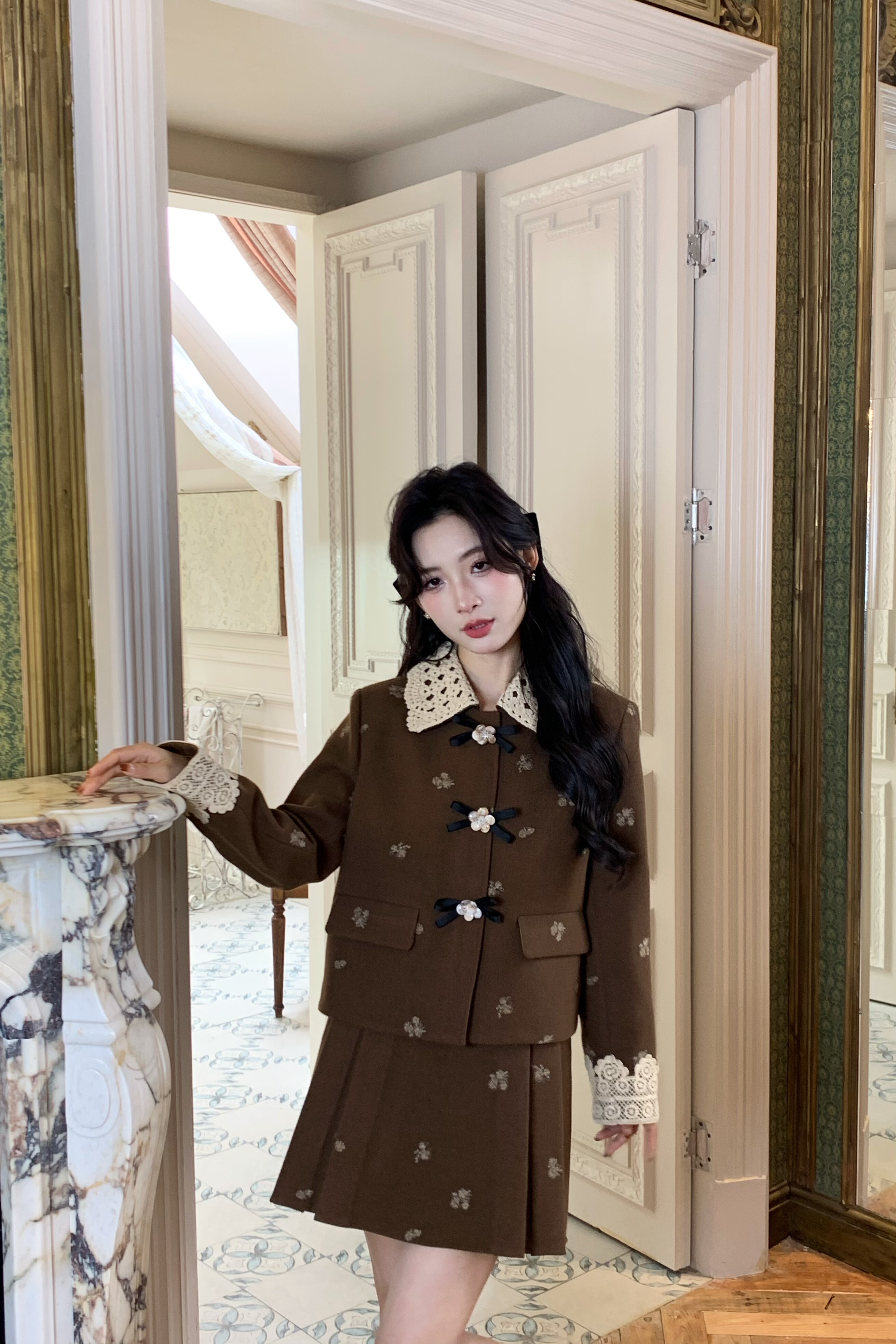 可可可欣【茶香可颂套装】品质女装洋气时尚休闲原创小众老钱风