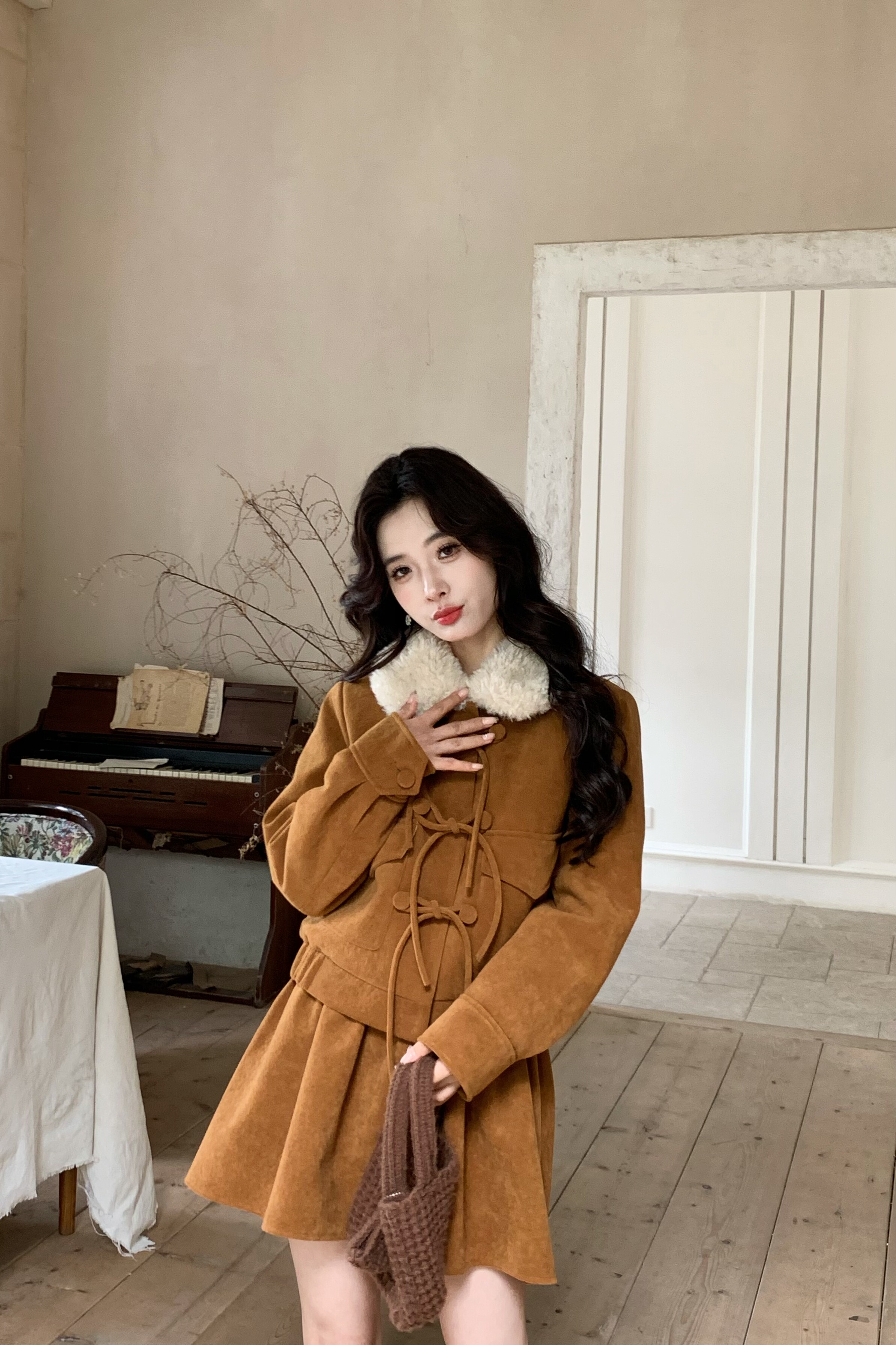 可可可欣【薄暮炉温羽绒套装】冬季女装时尚休闲原创小众老钱风