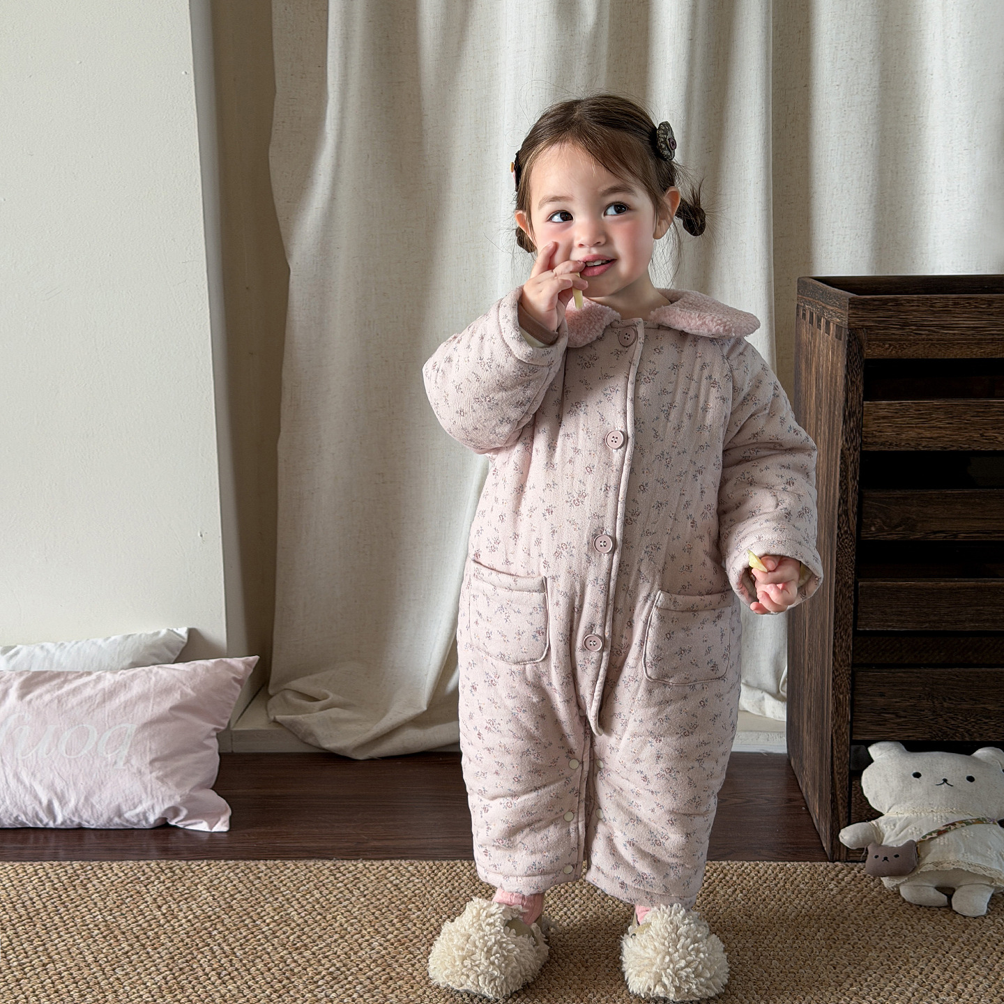 韩版童装婴儿衣服连体衣夹棉加厚A类儿童宝宝外出包屁衣冬装爬服