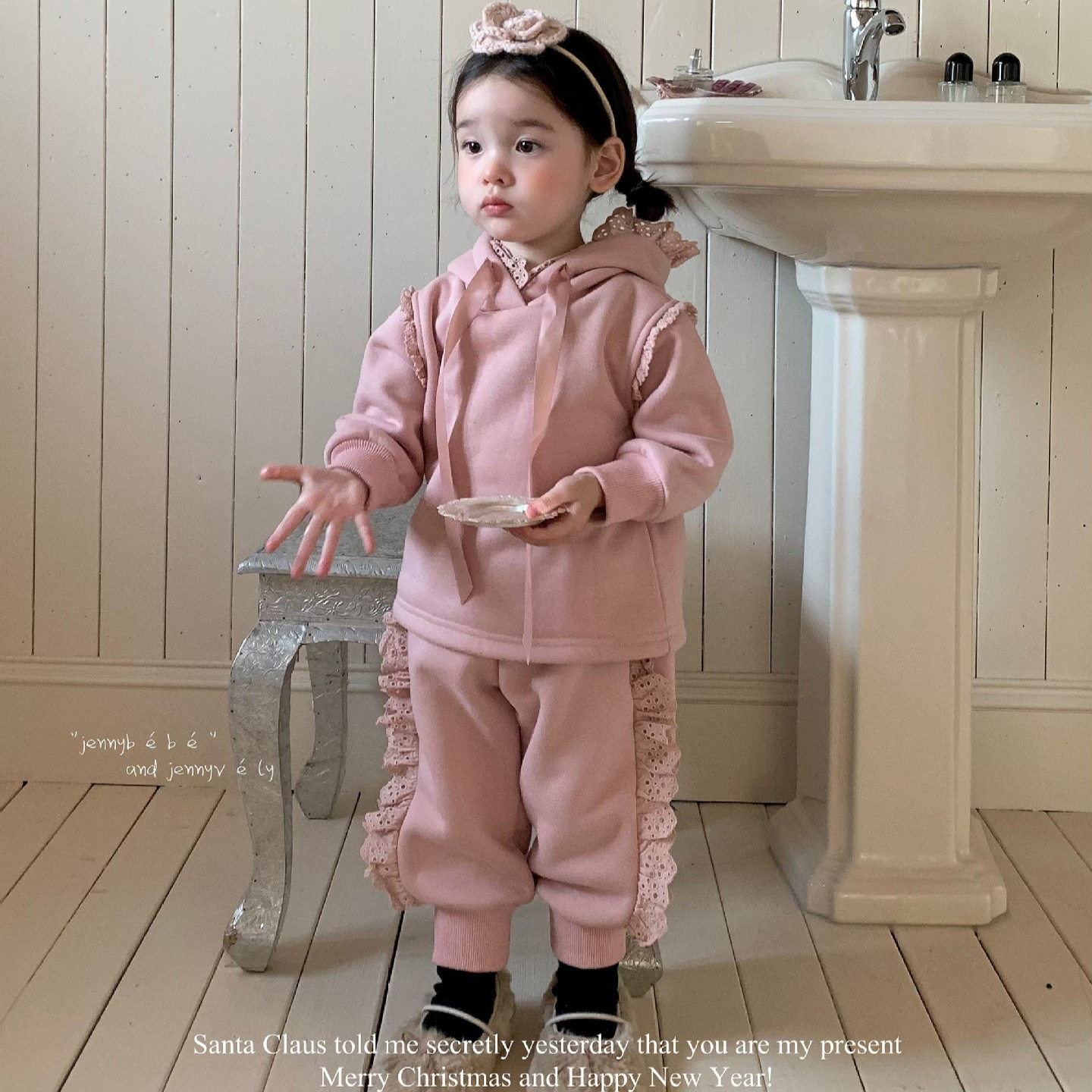 韩版童装女童秋冬衣服加绒套装