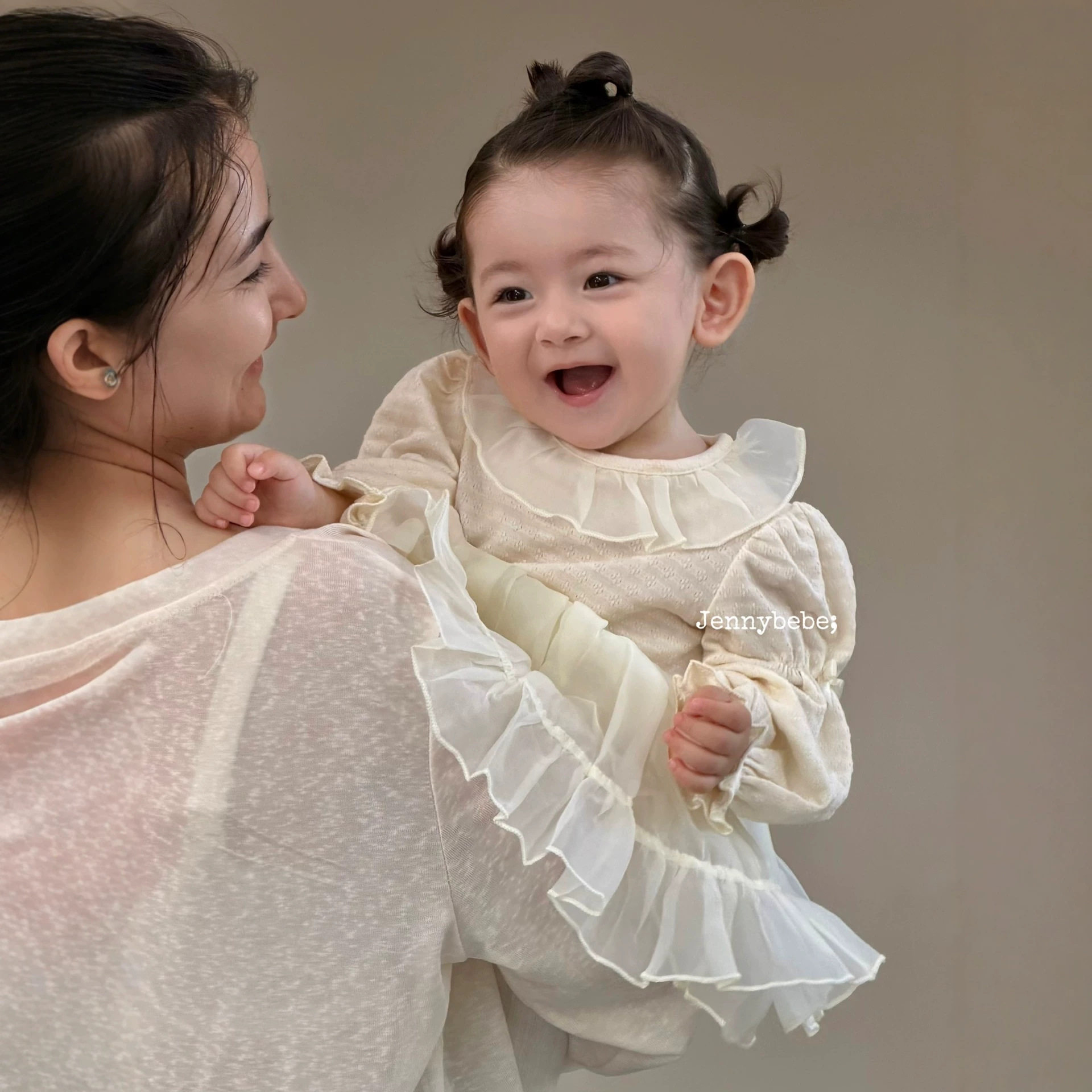 珍妮童装2026秋季新款婴幼儿公主网纱爬服裙女宝宝百日宴周岁哈衣
