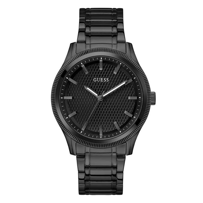 代购GUESS男士腕表计时夜光日期走时黑色钢带金属防水商务通勤